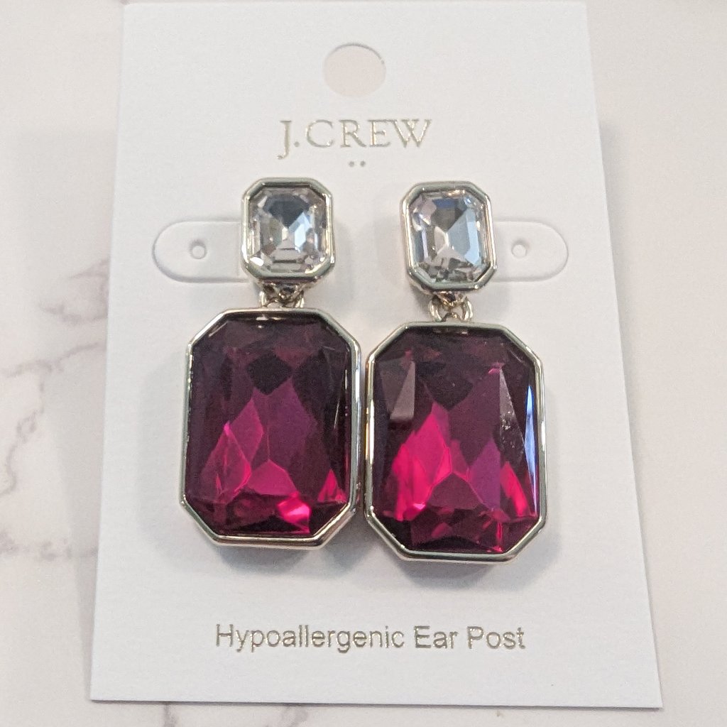 J.Crew Factory Crystal Drop Statement Earrings